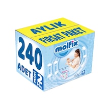 Molfix Bebek Bezi Beden:2 3-6kg Mini 240 Adet Aylık Fırsat Pk 2 Numara 3'lü