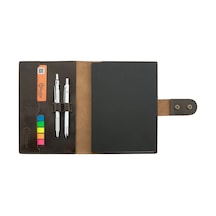 A5 Defter Ve Ajanda Kılıfı - %100 Tiesto Deri - Ko10002 - Koyu Kahverengi Koyu Kahverengi