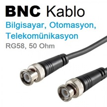 Irenis BNC Kablo 50 Ohm Bilgisayar, Otomasyon, Telekom, RG58, 50 CM