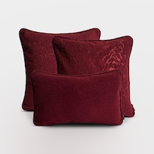 "scarlet Ruby" Dokulu Kırlent Kılıfı Seti - Bordo