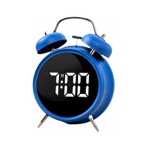 Çift Çanlı Dijital Alarm Saati 70db Yüksek Sesli, Led Ekranlı, Sıcaklık Ve Tarih Gösterimli, Sessiz Çalış Çok Renkli