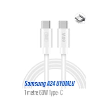 Galaxy A24 Uyumlu Şarj Kablosu Type-c 25w Uyumlu Hızlı Şarj 1 M 60w