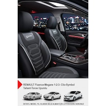 Titanyum Serisi Lüks Keten Oto Koltuk Kılıfı Renault Fluence-megan1-2-3-clio Uyumlu Beyaz