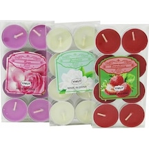 Renkli Tea Light 8 Parça Mum Çilek Kokulu 5468 Çok Renkli