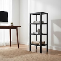 4 Katlı Köşe Rafı Banyo, Mutfak Ve Kiler İçin Yer Tasarruflu Organizer Çok Amaçlı Plastik Raf 4 Farklı Renk Seçeneği 38x29x100cm Siyah