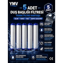 Ymv 5 Adet Duş Başlığı Yedek Filtresi Kireç Pas Tortu İçin Filtreli Duş Başlığı Filtresi Beyaz