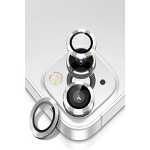 iPhone 14 Metal Çerçeveli 2'li Kamera Lens Koruyucu-GÜMÜŞ