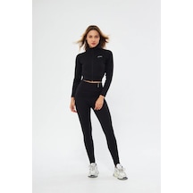 Lesa Wear Fitilli Içi Polarlı Yumuşacık Şardonlu Kaşkorse Crop Likralı Hırka Siyah