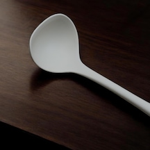 Silikon Çorba Kepçesi - 29,5 Cm Krem Renkli Özel Seri