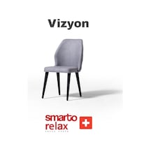 Smarto Relax Vizyon 2'li Yemek Masası Sandalye Seti - Ahşap Ayaklı, Gri Kumaş Gri