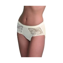 Blackspade 1311 Bayan Dantelli Private Büyük Beden Krem Slip Külo