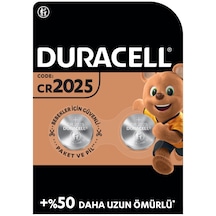 Duracell Özel 2025 Lityum Düğme Pil 3V 2'li Paket (DL2025/CR2025)