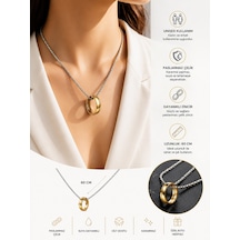 Lord Of The Rings Sırlar Yüzüğü Gold Kolye Güç Yüzüğü Temalı Paslanmaz Çelik Zincirli Unisex Kolye Altın - Gümüş