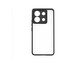 Redmi Note 13 Pro 5g Kılıf Kamera Korumalı Şeffaf Arka Yüzey Klfs New Roll Kapak - Siyah Siyah