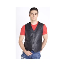 Hakiki Deri Siyah Yelek Siyah