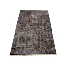 Zehra Abla Halı Vintage El Dokuma Bordo Nadir İnce Çiçekli Yün Halı 5984