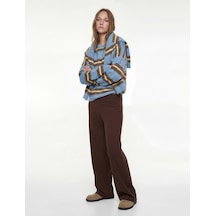 Koton Slim Fit Düz Geniş Paça Kumaş Pantolon Kahverengi 6wal40107ık Kahve