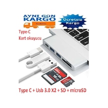 Type C Usb 3.1 Kart Okuyucu 4401P Sd Microsd 3.0 Çevirici Hub Por