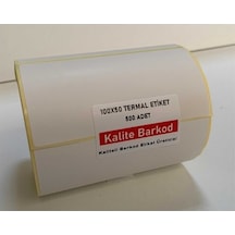 Termal Etiket 100x50 MM Barkod Etiket 6 Rulo 3000 Adet