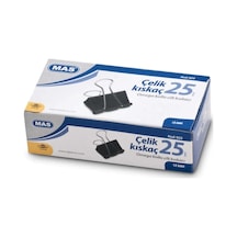 Mas Omega 25 Mm. Double Klips Çelik Kıskaç 12 Adet