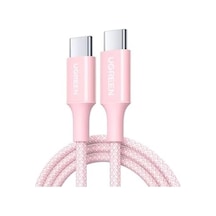 Usb-c 100w 5a Qc Pd Örgülü Hızlı Şarj Kablosu, 1 Metre, Pembe, 65251