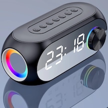 Rgb Led Işıklı Bluetooth Hoparlör Dijital Saat Fm Radyo Şarjlı