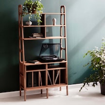 Woodesk Sage, Ahşap Kitaplık Ve Raf Ünitesi, 190x100, Tik Renk,