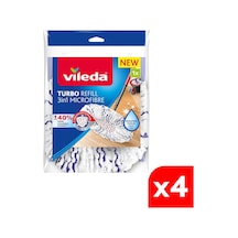 Vileda Vld0000000431 4 Paket Turbo 3in1 Extra Pedli Mikrofiber Yedek Paspas Vileda