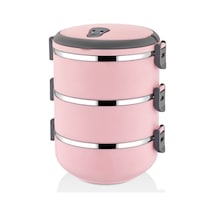 Mobgift Freshbox 3 Katlı Sefer Tası Yemek Termosu Pudra Pembe N1125171 Çok Renkli