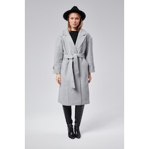Kuşaklı Oversize Kaşe Kaban 001