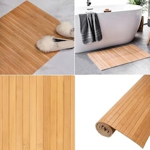 Doğal Bambu Banyo Paspası, Duş Ve Küvet İçin Kaymaz Mat, Çok Amaçlı Kullanım 6998