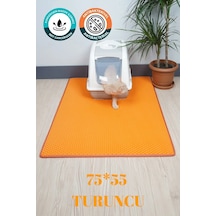 75x55 Cm Turuncu Kedi Tuvaleti Kumu Paspası Kedi Matı Tuvalet Dahil Değildir Turuncu