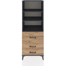 Hyperion Dolap 3 Raflı 3 Çekmeceli 60x44x163 Antrasit-çam Antrasit