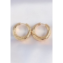 Ezoconcept Pirinç Gold Renk Asimetrik Kıvrım Küpe Çok Renkli
