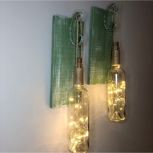 Led Işıklı Fıstık Yeşil Renkli Duvar Aplik 2'li Set Çok Renkli
