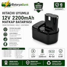 Hitachi Uyumlu 12v 2200mah Ni-cd Şarjlı Matkap Bataryası - Bataryabank