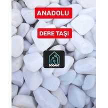 Anadolu Beyaz Dolomit Taş, 2 Kg, Dere Çakıl Taşı, Akvaryum Teraryum Saksı Dekor Taşı
