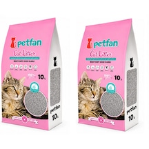 Petfan Bebek Pudralı İnce Taneli Kedi Kumu 10 Ltx2 Adet