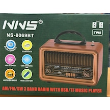 Nns Ns-8069bt Bluetooth Usb Nostaljik Şarjlı Radyo