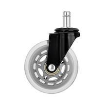S-wheels Motion Silikon Oyuncu Koltuğu Tekeri 75mm - Gri Ofis Koltuk Tekeri Ultra Sessiz Sandalye Tekeri Gri