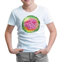 Eat When Summer - Karpuz Beyaz Çocuk Tshirt
