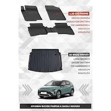 Sahler Hyundai Bayon 2021+ Uyumlu 4.5d Premium Havuzlu Paspas Ve Liner Marka 3d Bagaj Havuzu Açık Bej