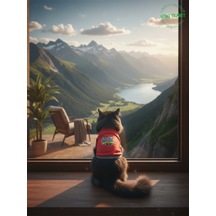 Kırmızı Yürüyen Karizma Yazılı Kedi Ve Köpek Kıyafeti Tişörtü Elbisesi Medium/m/beden 2