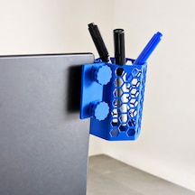 Bezos 3d Baskı Monitor Kalemlik - Petek Desenli Laptop Kenar Altıgen Kalemlik-mavi Bzoshb