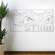 Büro Ev Ofis İçin 110x56cm Manyetik Yapışır Yazılır Türkiye Harita Duvar Stickerı Diğer