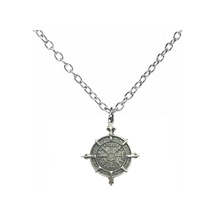 Viking Pusulası Vegvísir Figürlü Unisex Kolye 60 Cm Zincirli, Yön Ve Koruma Sembolü Çok renkli