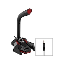 GK Masaüstü 3.5mm Kablolu Çift Kondenser Mikrofonu Kırmızı