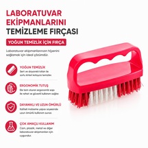 Laboratuvar Ekipmanlarını Temizleme Fırçası - Yoğun Temizlik İçin Fırça - Kırmızı
