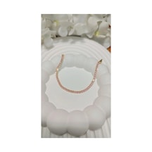 Çelik Su Yolu Bileklik 16,5+2cm No1 Gold Üzeri Pembe Gold Üzeri Pembe