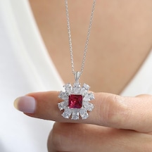 Mia vento Effective Diamond Milano Rüyası Sentetik Yakut Taşlı Gümüş Kolye